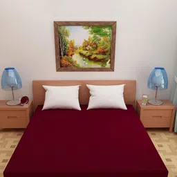 Adbeni HOME Terry Cortridge Maroon 200 GSM Waterproof Queen Size Mattress Protector-image-24