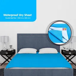 BeyBee Kids Blue Cotton Large Mattress Protector-image-19