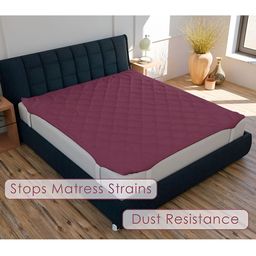 RF RELAXFEEL Maroon Polyester Water Resistant Mattress Protector-picture-28