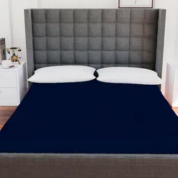AVI Men Navy Blue Solid King Size Waterproof Mattress Protector-image-58