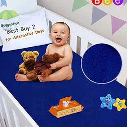 BeyBee Kids Blue Cotton Mattress Protector-image-57