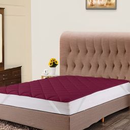RF RELAXFEEL Maroon Cotton Water Resistant Mattress Protector-picture-24