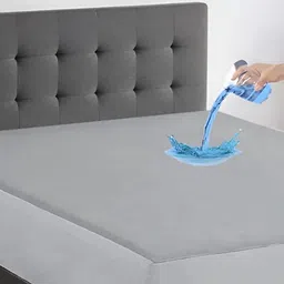 RF RELAXFEEL Silver-Toned Terry Water Resistant Fitted Queen Mattress Protector image 3