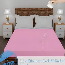 AJISH Pink Terry Cotton 210 GSM Water Resistant Mattress Protector image 3