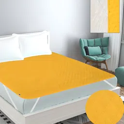 MallowWorld Yellow Cotton Mattress Protector image 3