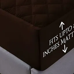 RF RELAXFEEL Brown  Fitted King Size Cotton Water Resistant Mattress Protector image 4