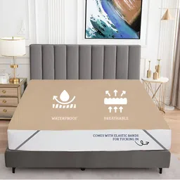 BeyBee Beige Water Resistant Ultra Soft Terry Cotton Mattress Protector image 4
