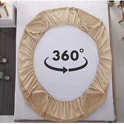 Comfowell Beige Quilted Fitted King Size Water Resistant Mattress Protector image 3