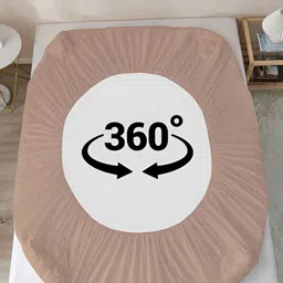 RF RELAXFEEL Beige Cotton Water Resistant Fitted King Size Mattress Protector image 4