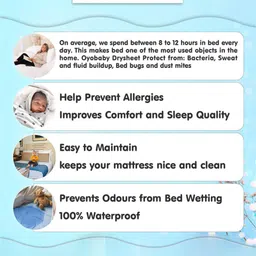 OyO Baby Infants Green Waterproof Mattress Protector image 2