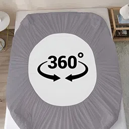 RF RELAXFEEL SilverToned Fitted King Size Cotton Water Resistant Mattress Protector image 3