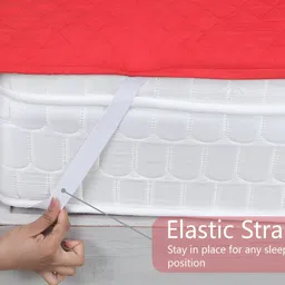 AJISH Red Polycotton Water Resistant Mattress Protector image 3