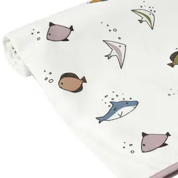 MiArcus White & Pink Printed Pure Cotton Mattress Protector image 5