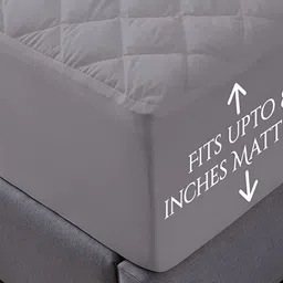 RF RELAXFEEL SilverToned Fitted King Size Cotton Water Resistant Mattress Protector image 4