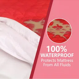 AJISH Red Polycotton Water Resistant Mattress Protector image 2