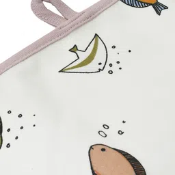 MiArcus White & Pink Printed Pure Cotton Mattress Protector image 2