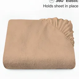 AJISH Beige Terry Cotton 210 GSM Water Resistant Mattress Protector image 5