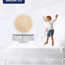 GADDA CO Beige Cotton Terry Waterproof Elastic Fitted Mattress Protector image 5