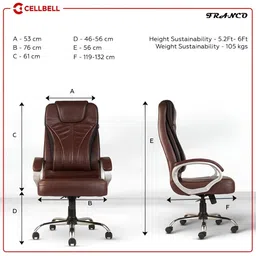 CELLBELL Brown Franco C51 High Back Boss Chair image 3