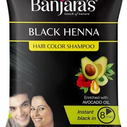 banjaras Black Henna Hair Color Shampoo - 15ml (Pack Of 8) image 2