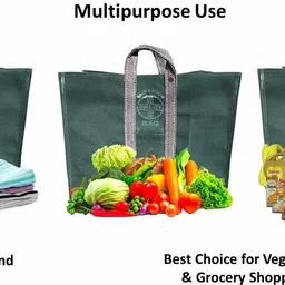 sprawa Reusable Canvas Grocery Vegetable Shopping Bag/Jhola with Reinforced Handles (Pack of 1, L x W x H = 18.5 x 15.5 x 8.5 Inches) Grocery Bag image 2