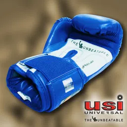 usi Boxing Gloves, Universal Contest Lite Made of Pu Ideal For Beginners 10oz, Blue Boxing Gloves image 5