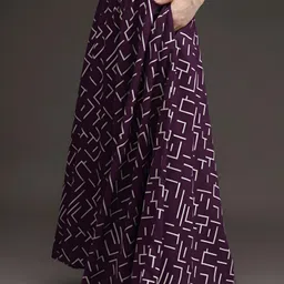 growmore creation Women Flared Purple Viscose Rayon Trousers image 3