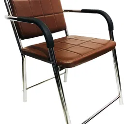 Visitor Chair home/office with arm Rest with Steel Frame and Cushioned seat Back Leatherette Office Arm Chair-image-21