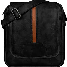 Black Men & Women Sling Bag Black Casual Faux Leather Cross Body Sling Bag For Men PE-SL03-image-46