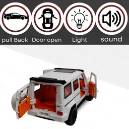 twingenterprises Luxury Metal G-wagon Toy Car with Lights, Sound | Opening Door, Hood & Trunk image 5