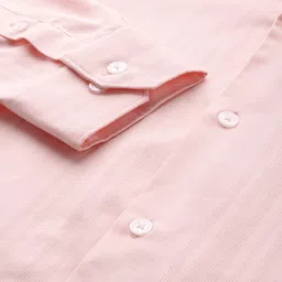 Hancock Men Self Design Cotton Stretch Cuban Collar Relaxed Fit Formal Shirt image 3