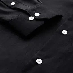 Hancock Men Self Design Cotton Stretch Cuban Collar Relaxed Fit Formal Shirt image 3