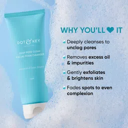 DOT & KEY Deep Pore Clean Milky Foam Face Wash Cleanser with Seaweed - 100ml image 3