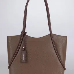 DressBerry Beige Textured Structured Shoulder Bag With Tasselled image 1