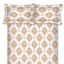 BOMBAY DYEING Cardinal Brown Floral Cotton 120 TC Single Bedsheet Set-1.5 m X 2.24 m image 3