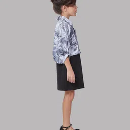 Peppermint Girls Graphic Printed Peter Pan Collar Knitted A-Line Dress With Sling Bag image 3