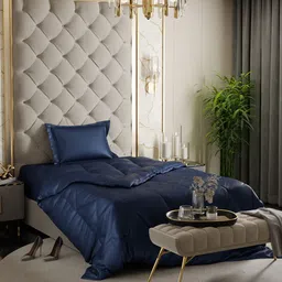 Stoa Paris Date Night Navy Blue AC Room 150 GSM Single Bed Comforter image 1