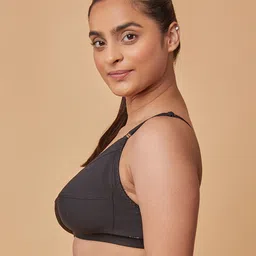 MAASHIE Women Pack of 3 Full Coverage Non-Padded Non-Wired Everyday Minimizer Bra image 4