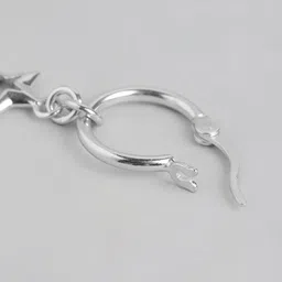 DressBerry  Rhodium-Plated 925 Sterling Silver Star Shaped Hoop Earrings image 4