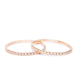 Priyaasi Set Of 2 Rose-Gold Plated Handcrafted AD Studded Handcrafted Bangles image 2