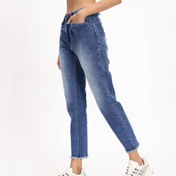 The Roadster Life Co. Women Worn-In Look Straight Fit Faded Jeans image 4