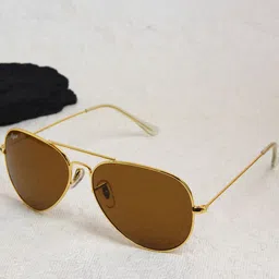 RESIST EYEWEAR Unisex Aviator Sunglasses with UV Protected Lens AIRGOLDBROWN image 3