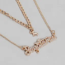 Jewels Galaxy Gold-Plated Sagittarius Zodiac Stone-Studded Layered Necklace image 4