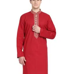 enciger Embroidery Long Kurta with Mandarin Collar-picture-17