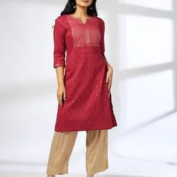 avaasa mix n' match Women Floral Woven Straight Kurta-picture-36