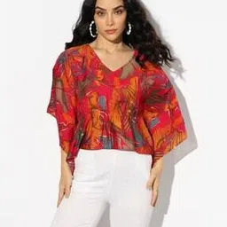 svrnaa by azorte Printed Kaftan Top-picture-1