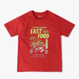 yousta Boys Typographic Print Regular Fit Round-Neck T-Shirt image 1