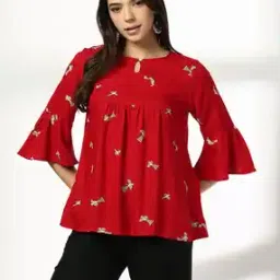siyahi Women All-Over Print Relaxed Fit Cotton Top-picture-11