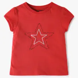 inf frendz Girls Star Print Regular Fit Round-Neck Cotton T-Shirt-picture-43