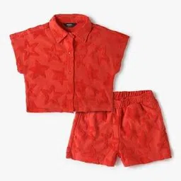 yousta Girls Star Pattern Boxy Fit Shirt & Shorts Set-picture-20